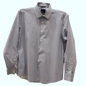 BEN SHERMAN Shirt Mono Block Print in Snow White Size L